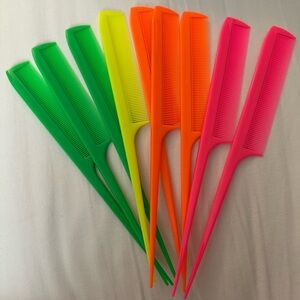 Set of 9 411 Cleopatra Neon Hair Rat Combs New.